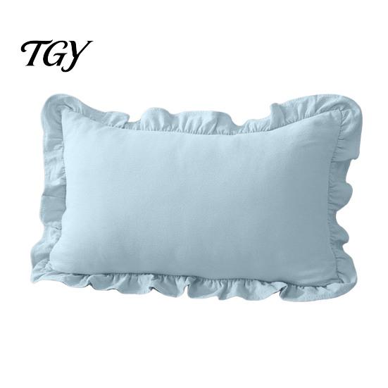 Federe Comode in Cotone Copricuscino Ruffle, Custodia a Quadri con Bordo Arricciato, Copricuscini da Divano 18x18 Pollici 20x12 Decorativi per Farmhouse