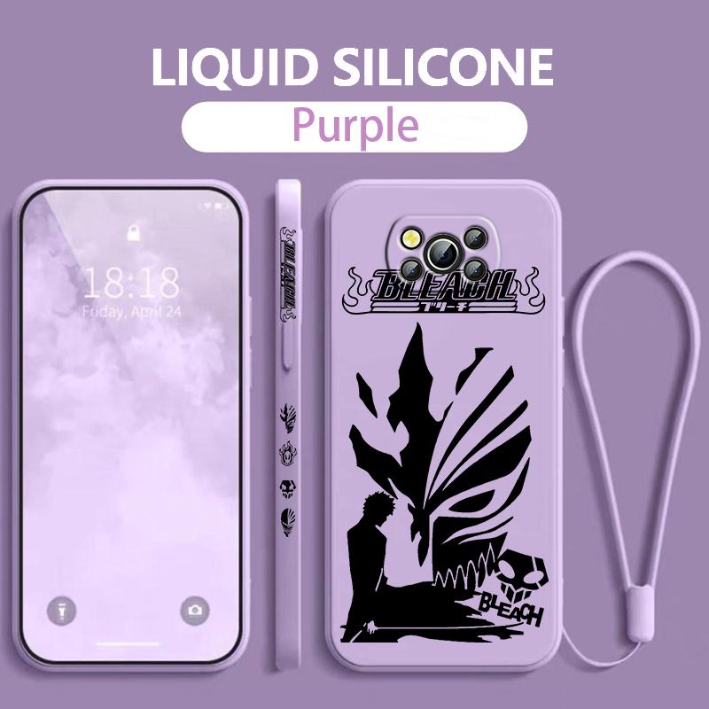 Anime BLEACH Kurosaki Ichigo For Xiaomi Poco Phone Case For X4 X3 F4 F3 NFC M5 M4 M3 GT S Pro 4G 5G Liquid Left Rope Cover