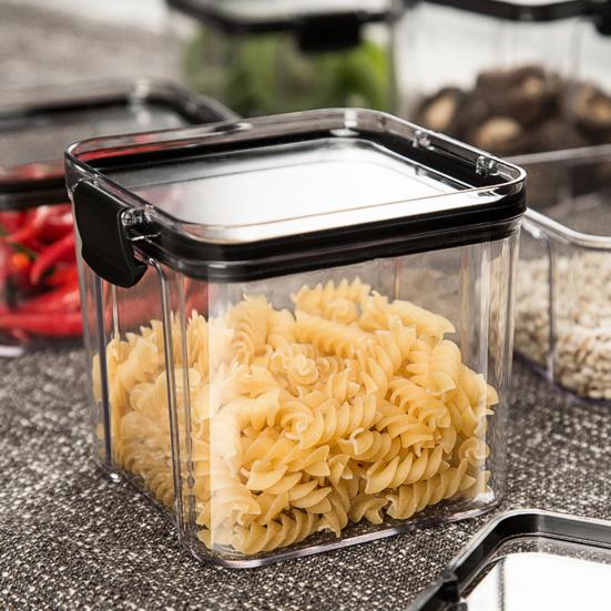 Uzavřená plechovka Transparentní velkokapacitní PP viditelná nádoba na skladování potravin pro domácnost