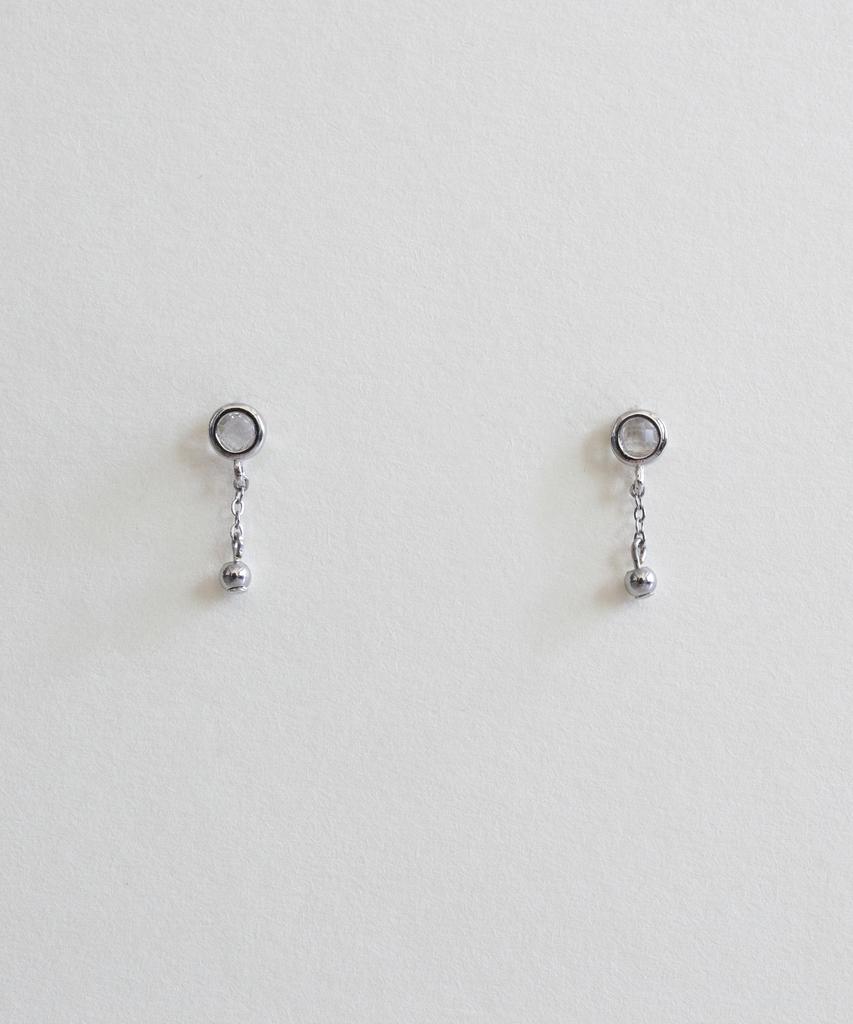Merrymotive Round Clear Glass Drop Chain Earring