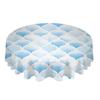 Watercolor Morocco Blue Round Tablecloth Waterproof Wedding Party Dining Table Cover Decoration