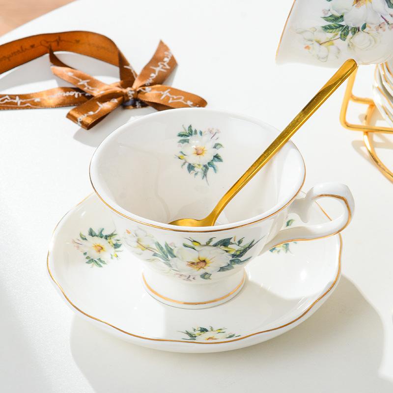 Bone Porcelain Coffee Cup and Plate Set