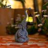 Elephant Solar Lamp Mother Child Elephant Sculpture with Light Waterproof Outdoor Decor Elephant Statue Solar Lights for Garden Lawn Yard