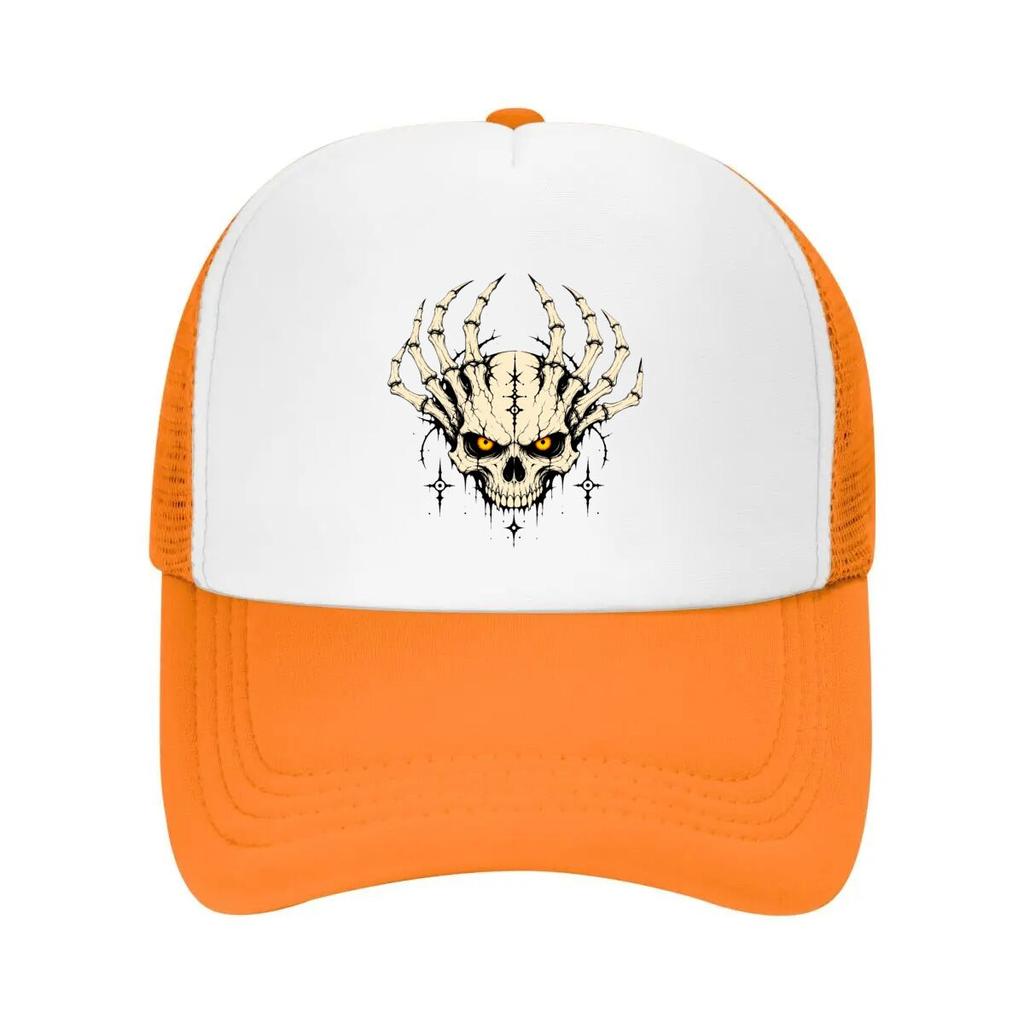 Gothic Skull Horns Dark Aura Mesh Baseball Cap Casual Hat Outdoor For Womens Unisex FeUnisex