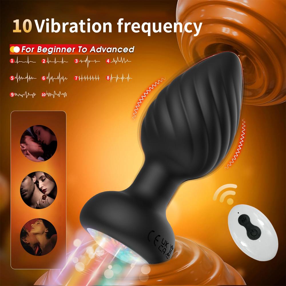 Remote Control&Fingerprint Control Color Light Anal Vibrator Butt Plug Men Prostate Massager Stimulator Adult Sex Toys for Women
