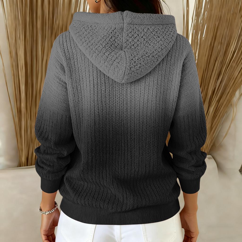 Women's Fashion Casual Gradient Print Pullover Long-Sleeve Hooded Sweatshirt