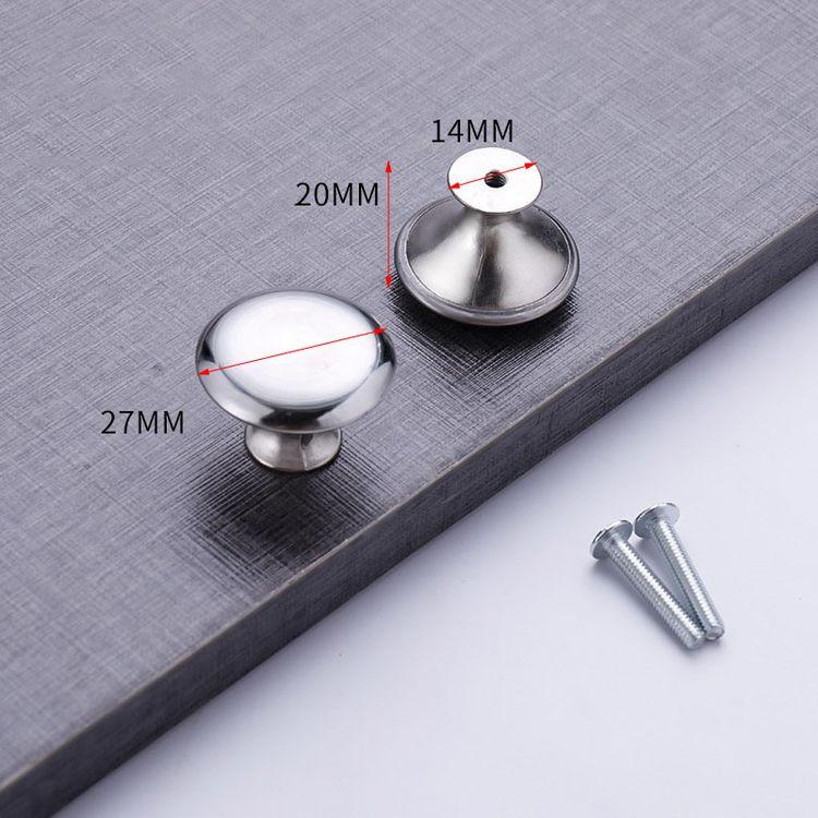 Modern Minimalist European Style White and Black Single-hole Handle Clothes Cabinet Round Stainless Steel Drawer Handle