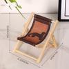 Mini 1/12 Dollhouse Chair Wood Dollhouse Deck Chair Model  Doll House Furniture Accessories