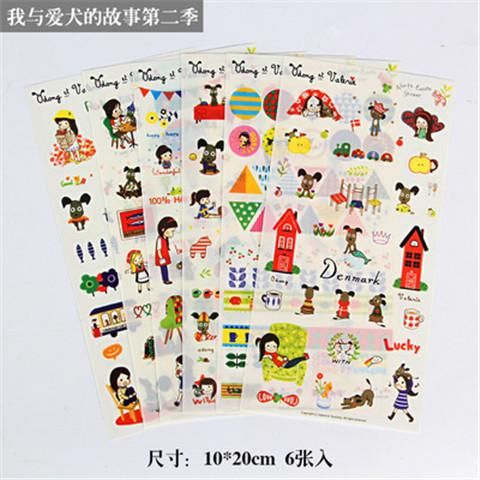 6PCS/set DIY Kawaii Cute Drawing Market Planner Book Diary Decorate Stationery Stickers PVC Transparent Scrapbooking