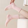 5/10 Pairs Ear Shaped Hem Socks for Women Spring Autumn Polka Dot Girl Instagram Style Cute Polka Dot Sweat Absorbing Mid Calf Socks and Pile Socks