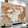 Photo Wallpaper 3D Stereo Embossed Horse Living Room TV Backdrop Wall Mural Art Painting Mural Wall Paper