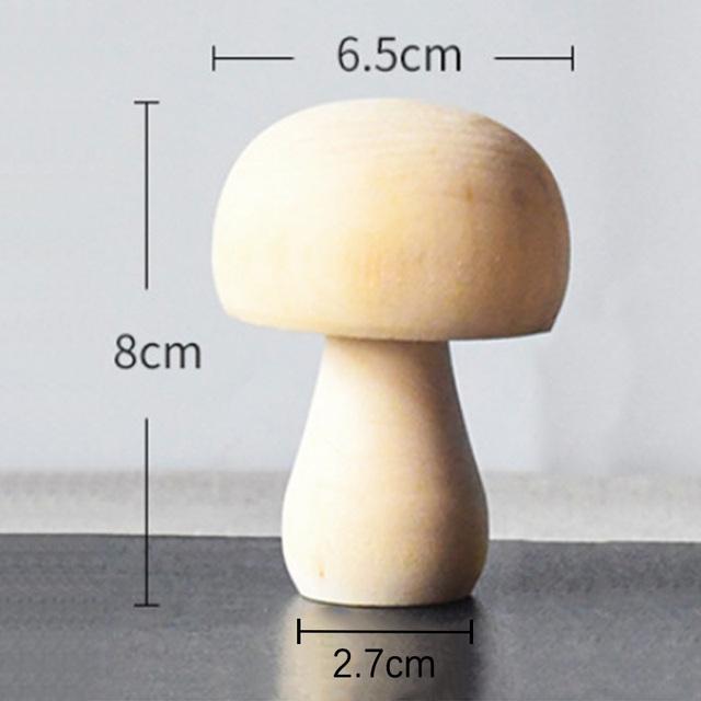 Wooden Mushroom Natural Unfinished Mushroom DIY Crafts Painting Peg Dolls Ornament Handmade Kids Toy Decoration Christmas Gift