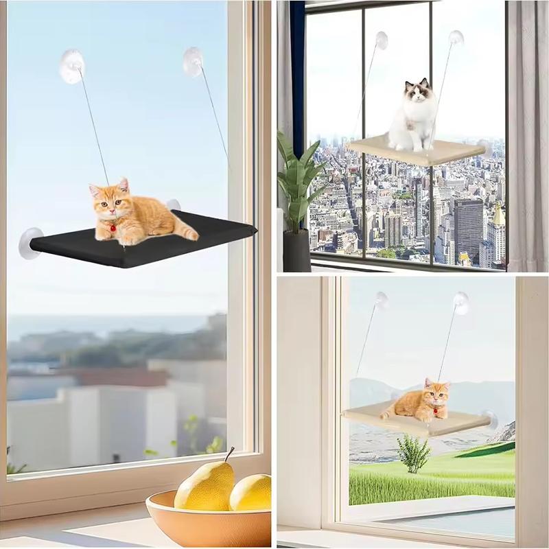 Cat Hammock Four Seasons Pet Bed Strong Suction Cup Hanging Cat Nest Foldable Window Sill Hanging Bed For Cats Sunbathing Rest