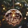 3d Effect Acrylic Flat Ornaments Acrylic Xmas Tree Pendants Funny Jesus Hanging Ornament  Home