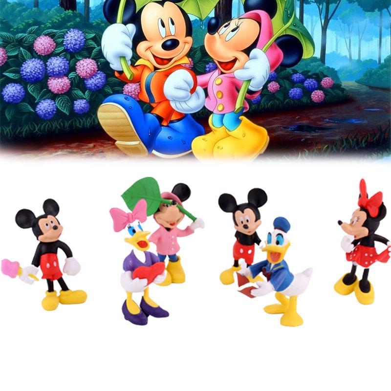 6pcs/set Disney Minnie Mouse Pvc Figurines For Cake Decoration And Children Gift