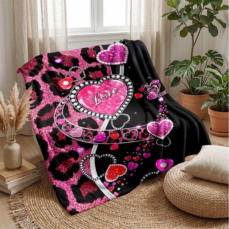 Leopard in Tropical Jungle 1 Theme blanket Lightweight Warm Flannel Blanket Decorative Throw Blanket for Home Decoration