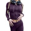 Autumn Y2K Sports Spice Girls Millennial Knitted Hooded High Waist Suit