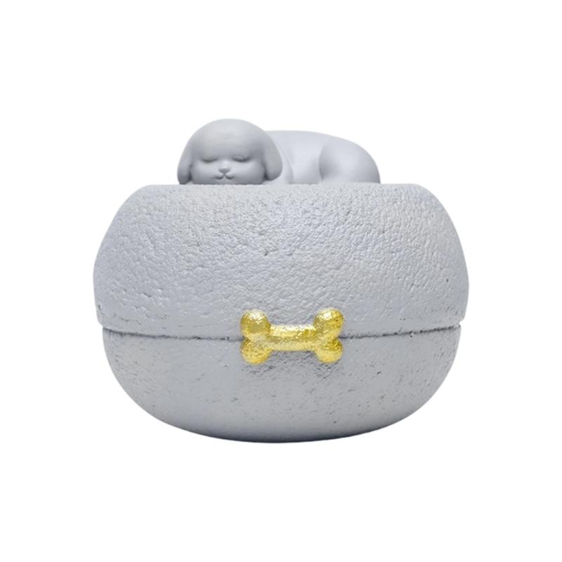 

Pet Memorial Urn Ashes Holder For Loss Dog Cats Resin Keepsakes Cremation Box With Secure Storage for Furs Hair of Pet
