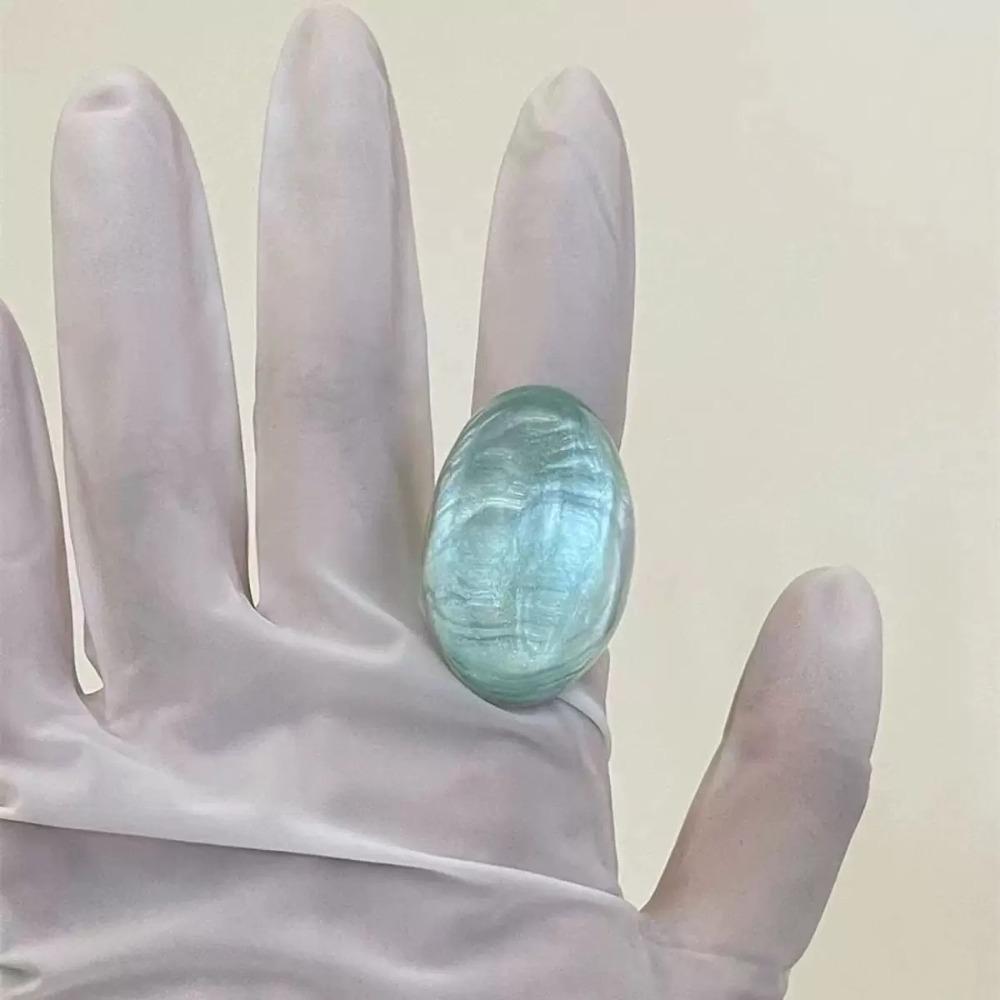 

Geometric Resin Ring Non-adjustable Finger Ring Elegant Oval Exaggerated Ring Girls Jewelry