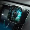 Car Mounted Small Fan USB Small Electric Fan for Car Air Outlet Gale Cool Colorful Light Fan Automotive Supplies