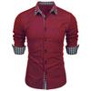 Splicing Plaid Shirt Men's Cardigan