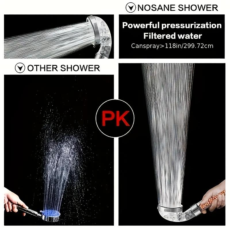 1 adet Filtreli Duş Başlığı ABS Yüksek Basınçlı Su Tasarruflu Sprey El Tipi Şeffaf Duş Başlıkları Banyo için Filtre Boncukları ile