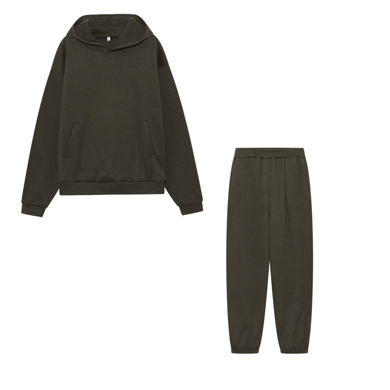Women's Autumn Casual Two-Piece Hooded Sweatshirt and Long Pants Set