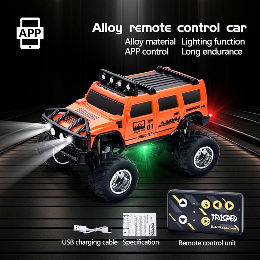 Road Remote Control Car With Adjustable Speed, Lights And Absorbers, Can Be Connected To Mobile Phone Control
