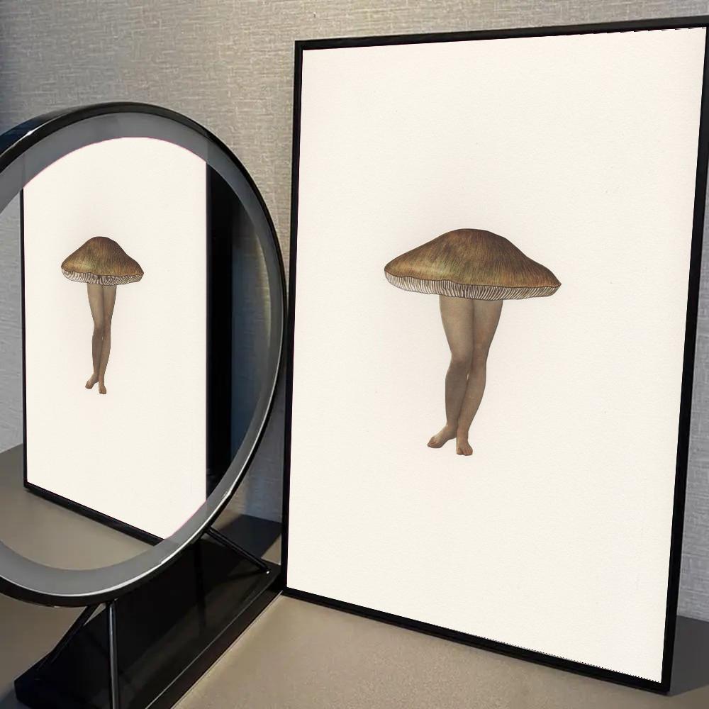 1pc Don t Forget Your Roots Art Cactus Sexy Mushroom Poster Self-adhesive Art Waterproof Paper Sticker Wall Decor 21X30CMNo Framed