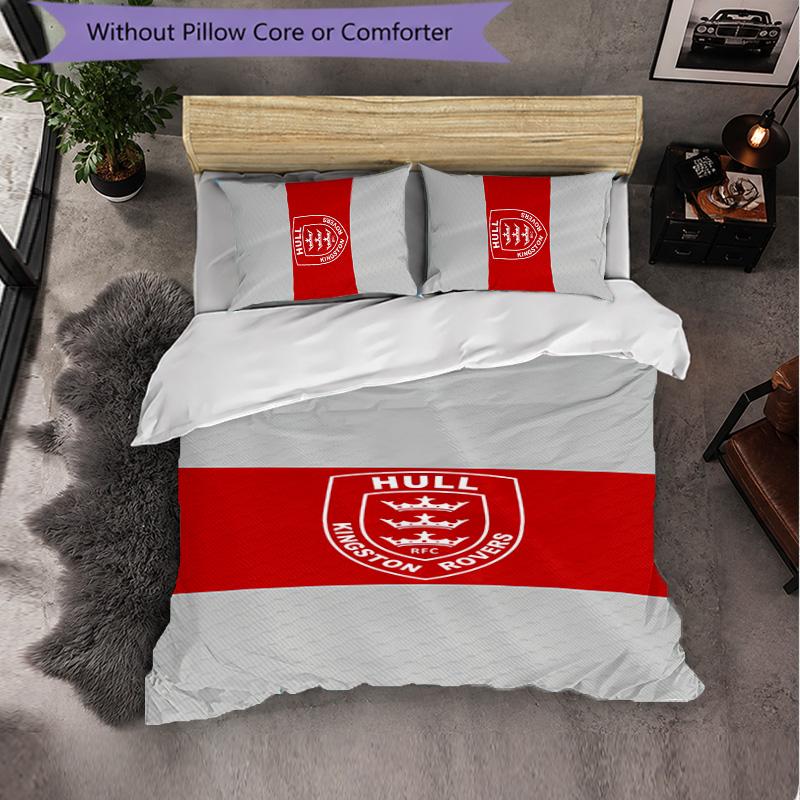 Set Biancheria da Letto 3 Pezzi in Microfibra con Motivo Hull KR Decorazione Copripiumino per Camera da Letto Uso Domestico