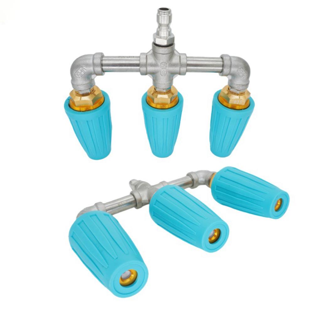 Pressure Washer-Turbo Nozzle Ceramic Cores Pressure Stainless Steel T-Joint Adapter 360° Rotating Turbos Efficiency Cleaning