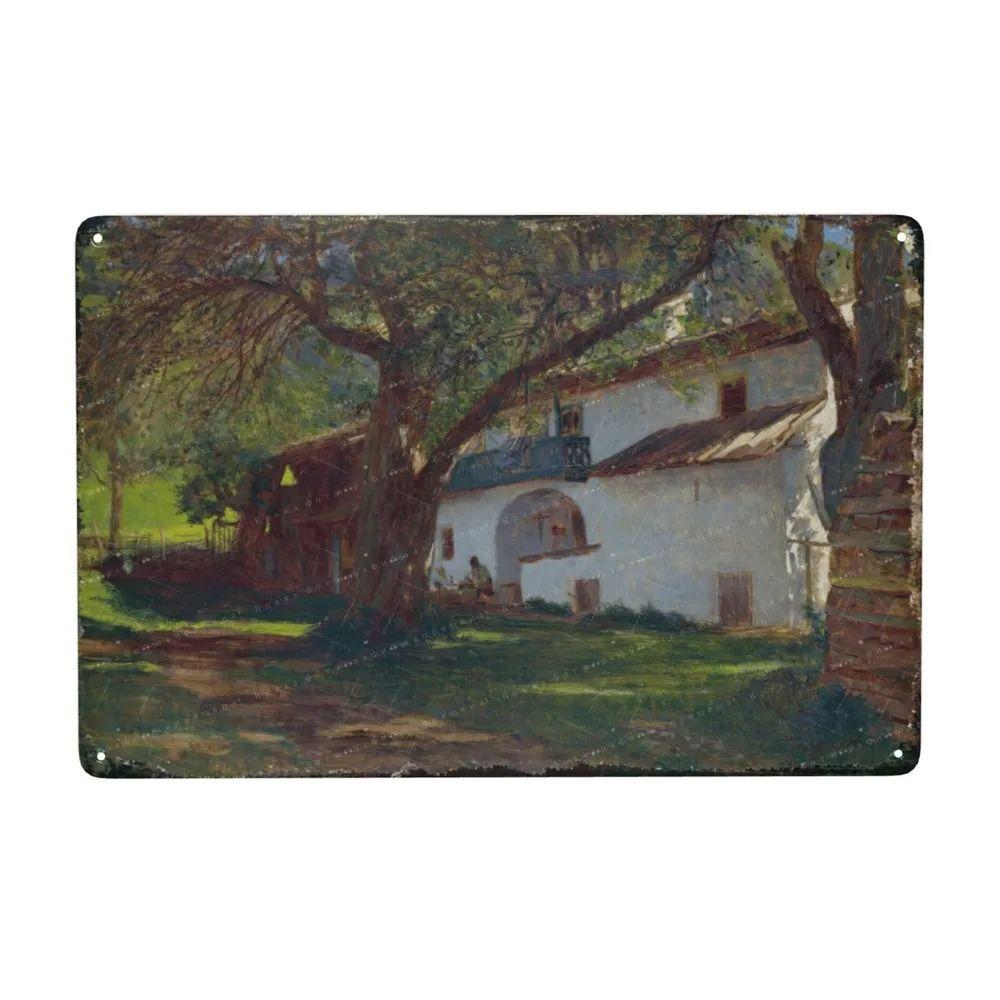 Oil Painting Style Retro Characters Landscapes Metal Tin Sign Wall Poster