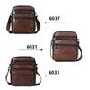 Men's Genuine Leather Vertical Crossbody Messenger Bag