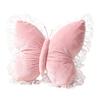 Butterfly Throw Pillow Cuddly Butterfly Pillow with Lace Ruffle Decorative Sofa Couch Pillow for Home Living Room Bedroom Decor