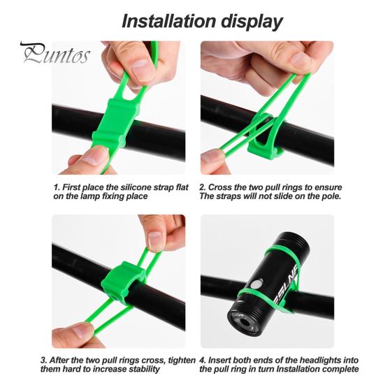 Bike Cable Management 5Pcs Flashlight Mount Silicone Straps High Elastic Reusable Flexible Vibrant Color Versatile Use Bicycle Bands Light Strap
