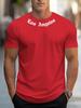 New Men's Summer Loose Size 100% cotton Los Angeles Print slim-fit casual sports crew neck short sleeve T-shirt top