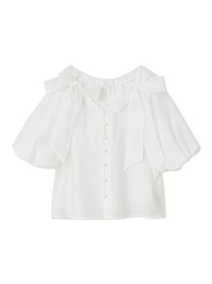 Snidel Ribbon Puff Blouse SWFB251205 White Women's