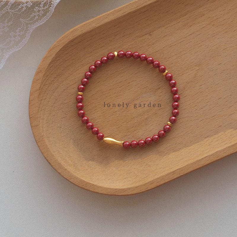 

Retro Koi Fish Bracelet: Purple Cinnabar Beaded Design for Women s Abundance and Wealth