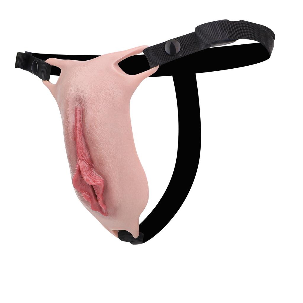 FAAK Silicone Chastity Cage Penis Cover Insertable Vaginal Pant Discreet Daily Wear Chastity Device Realistic Clitoris Wholesale