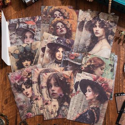 30Pcs/Set Vintage Flower And Bird Postcards Background Paper Diy Postcards Souvenir Postcards