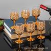 High-end Crystal Baijiu Wine Glasses Set - Elegant Metal & Glass Shot Cups for Home Barware