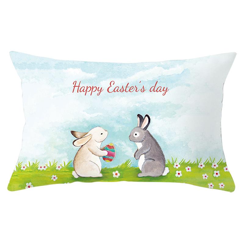 Easter Lumbar  Pillowcase Decorative Sofa Cushion Case Bed Pillow Cover Home Decor Car Cushion Cover Rabbit Pillow Case 30*50cm