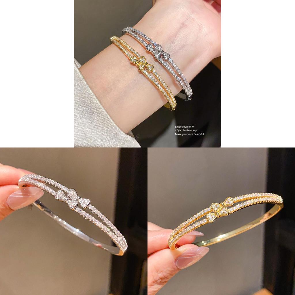 Fashion Butterfly Charm Bracelet With Zirconia And Gold Plating For Womens Elegant Jewelry