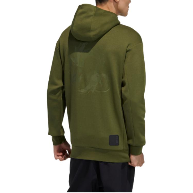 Adidas Sweatshirts Men's Green Hooded Moderate Regular GP0923