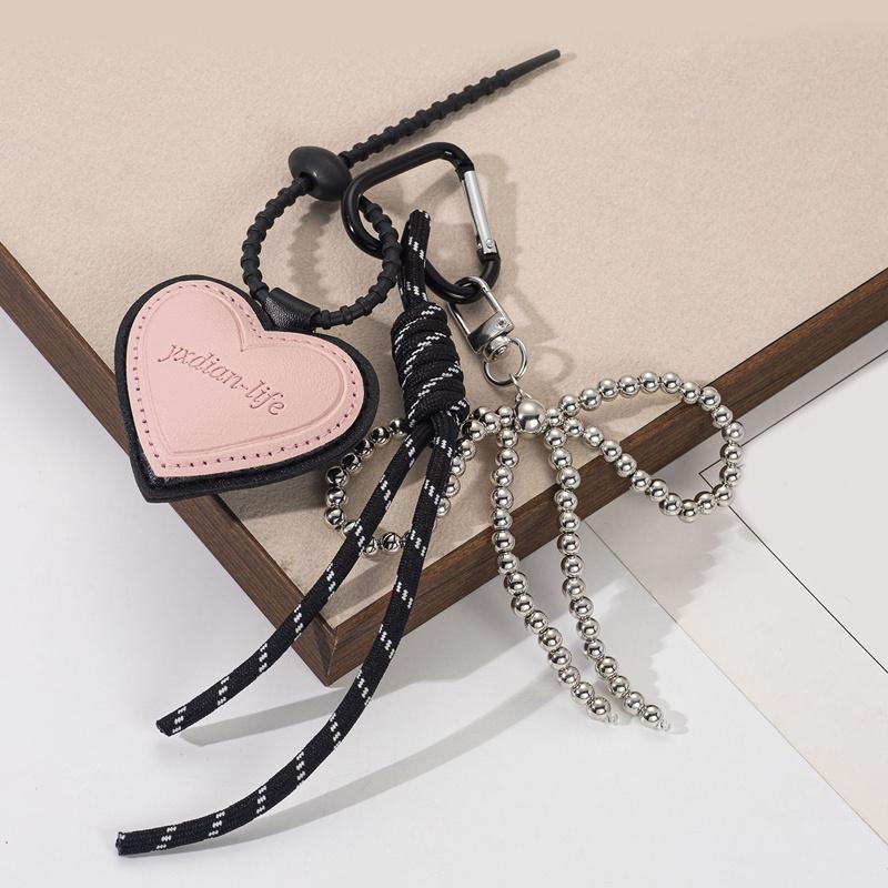 Ciondolo a forma di orso con elmetto carino, fai da te, portachiavi per auto, decorazione con corda intrecciata, appeso, portachiavi per cellulare, borsa, accessori
