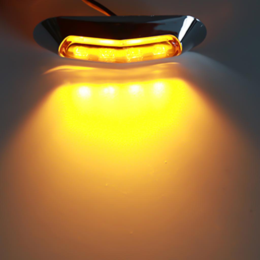 10pcs Amber DC 12V - 24V 4 LED Side Marker Indicator Lights Fit for Auto Car / Bus / Truck , Robust Car Indicator Lights