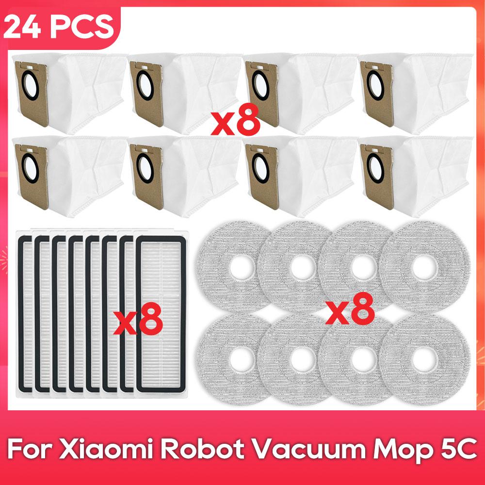 Fit For ( Xiaomi Robot Vacuum Mop 5C / OV42CN ) Main Side Brush Filter Mop Dust Bag Robot Vacuum Cleaner Part Accessories