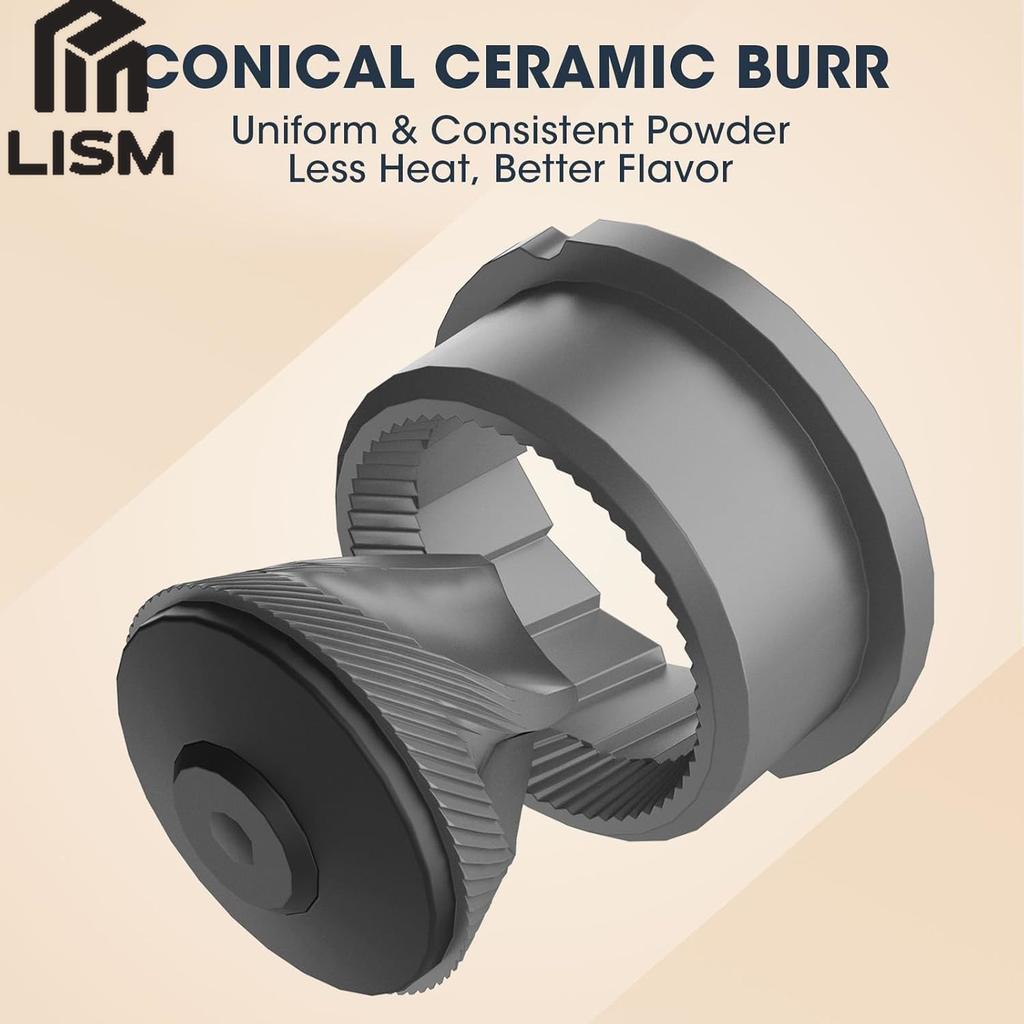 Portable Battery Powered Burr Coffee Grinder with 38 Adjustable Settings Rechargeable Coffee Bean Grinder with LED Display