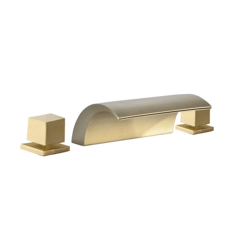 TLXT Gold Waterfall Bathtub Faucet Set