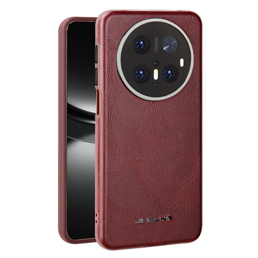 Capa Vintage de Couro Liso Para Huawei Mate 60 70 Pro+ Plus Capa Magnética Business Para Carregador Sem Fio Magsafe Suporte